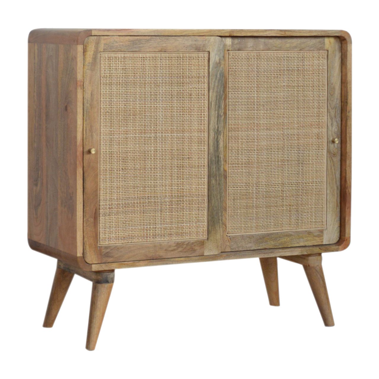 Solid Mango Wood Close-knit Sliding Cabinet