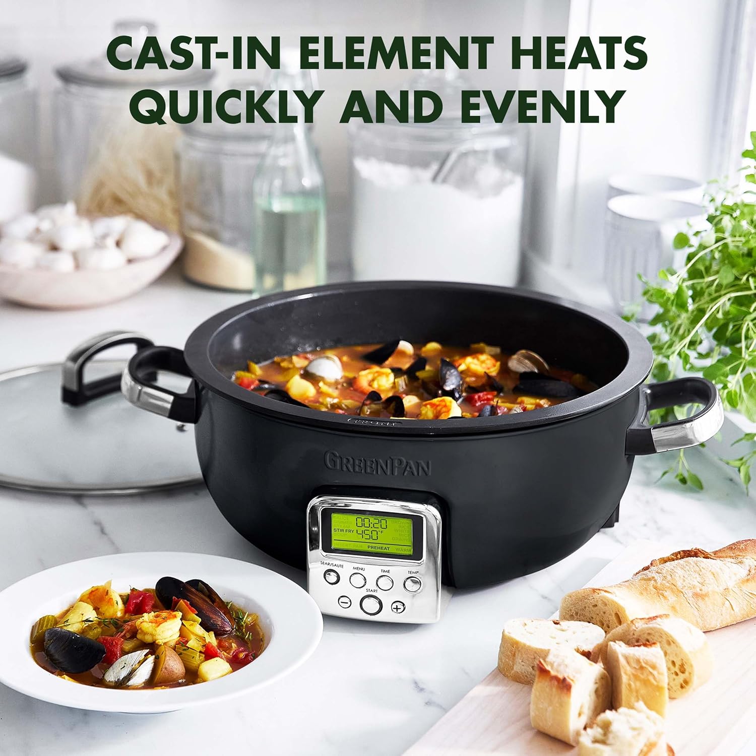 Elite Omnicooker, Pfas Free Ceramic Non-stick With 5.6l Capacity | Black