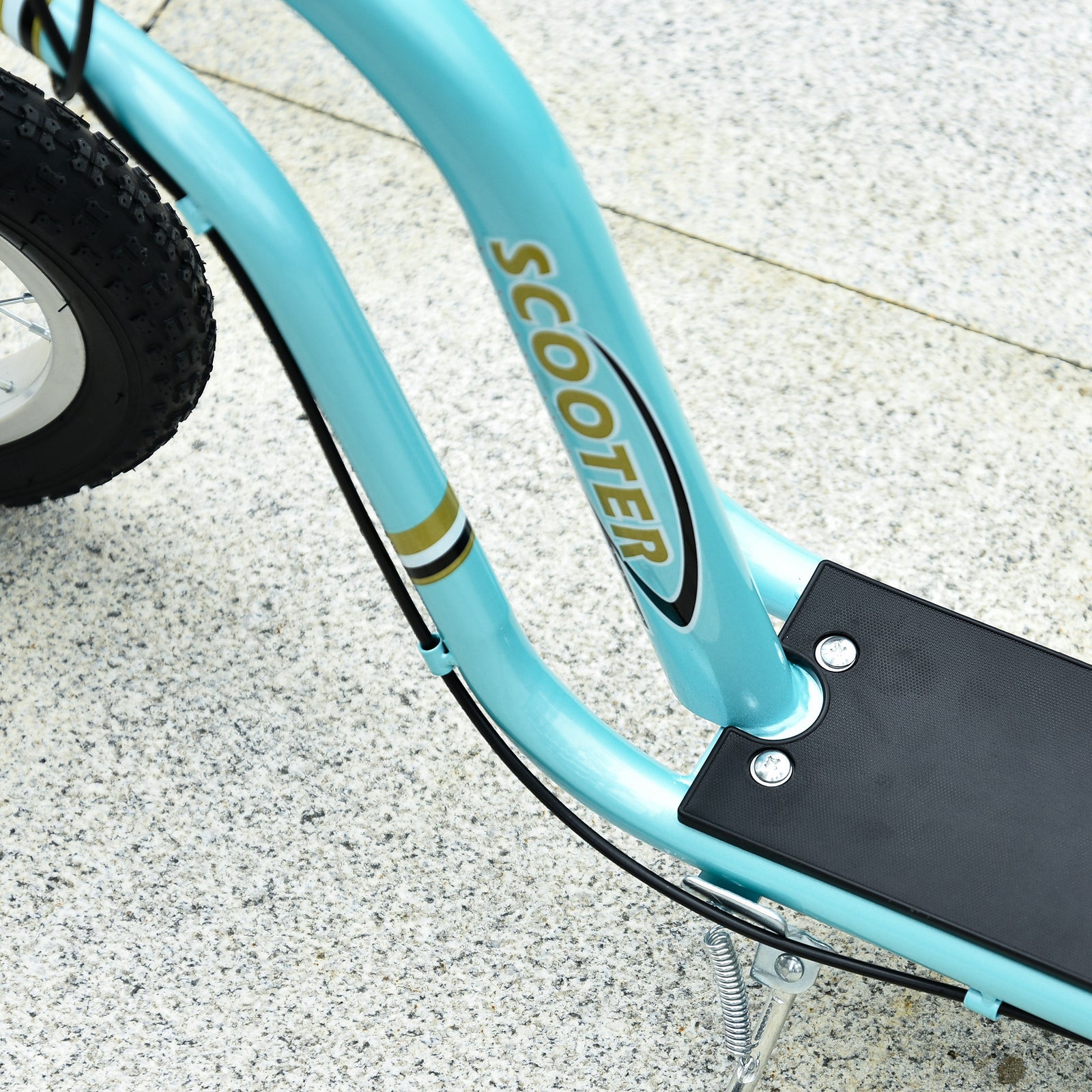 Dual Brakes Kick Scooter 12-inch Inflatable Wheel Ride On Toy For Age 5+ | Blue