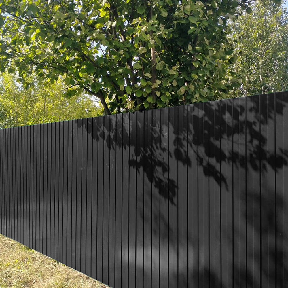 Set Of 12 Steel Corrugated Panels | Medium | Charcoal Black
