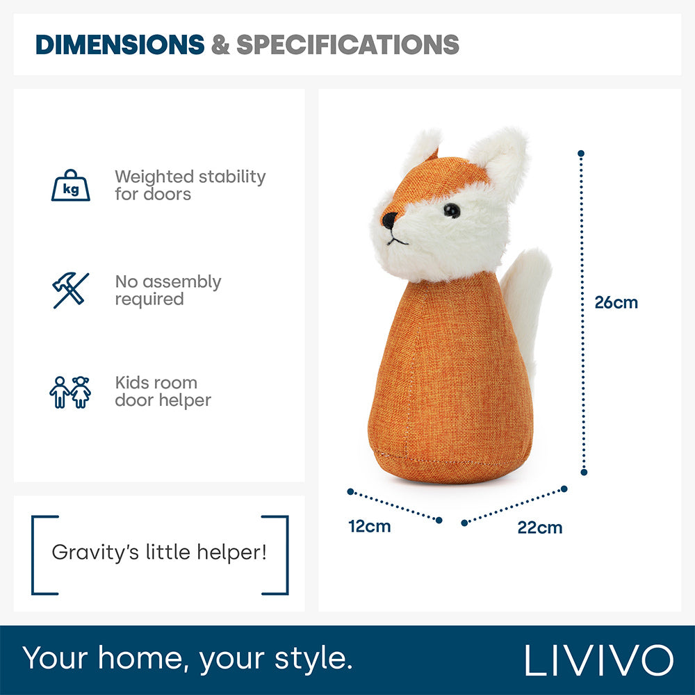 Livivo Weighted Door Stop Sand Filled Decorative Fabric Door Stopper Fox