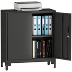 HOMCOM Lockable Metal Filing Cabinet, 2-tier Storage Cupboard