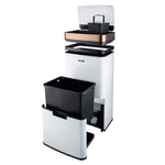 75l Sensor Recycling Bin With Food Caddy | 75L | White & Copper