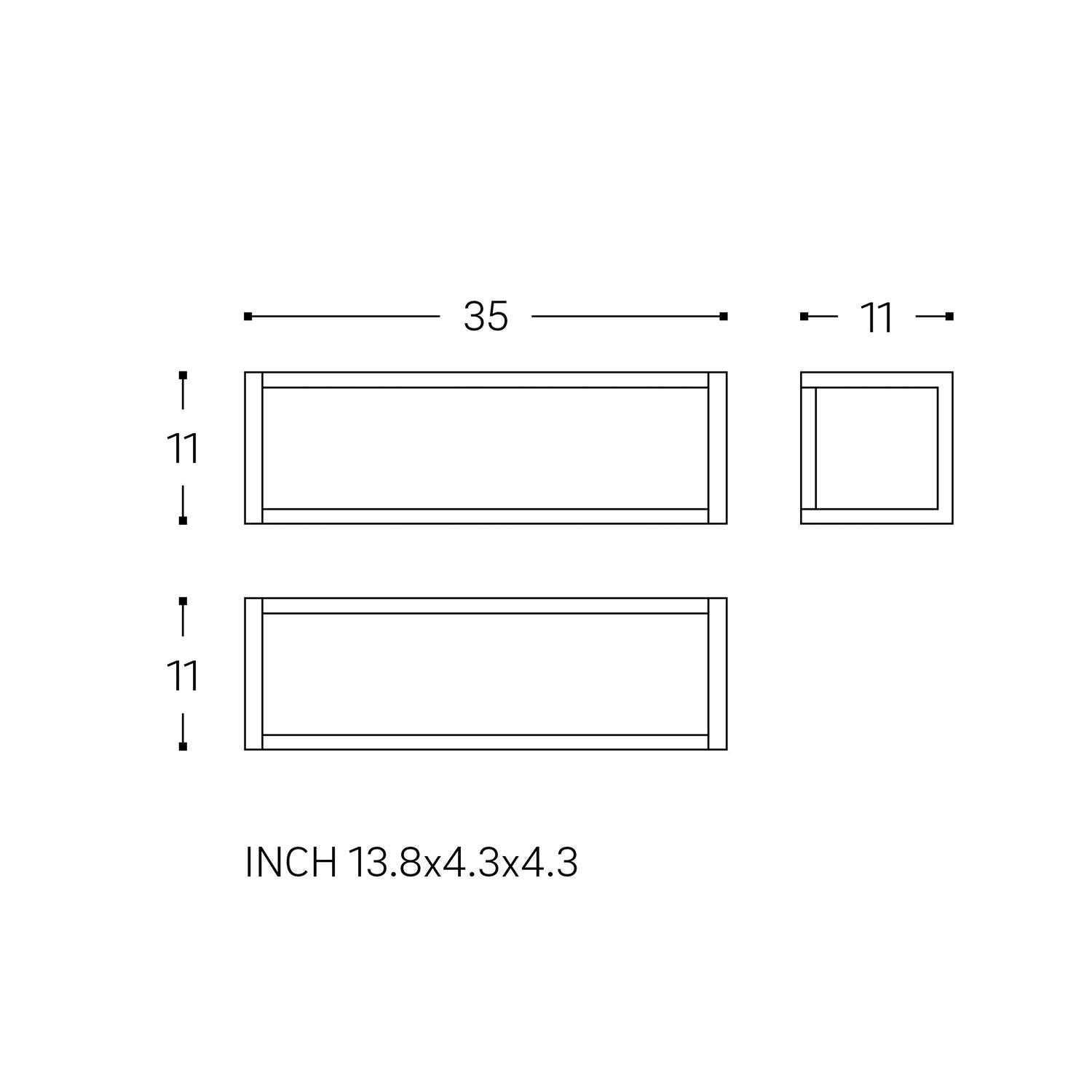 Shelf With Towel Rail, Black Matt, Wall-mounted 35 Cm Collection The Grid
