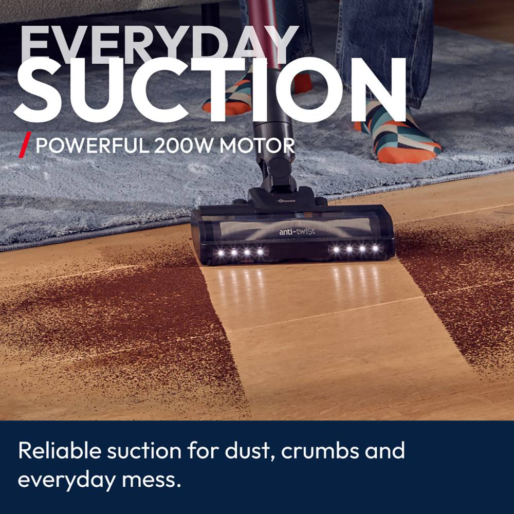 200w Cordless Stick Vacuum Cleaner With Anti-tangle Brush, Led Floor Lights, 50-min Runtime, Detachable Battery & Handheld Mode