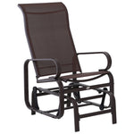 Outdoor Gliding Rocking Chair With Metal Frame For Patio | Brown