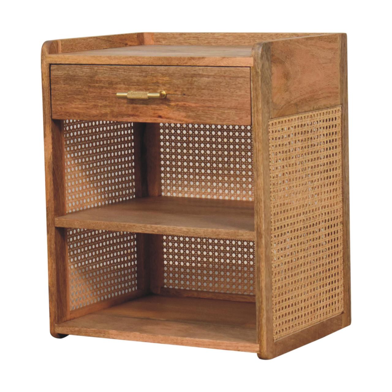 Solid Wood Larissa T-bar Open Bedside
