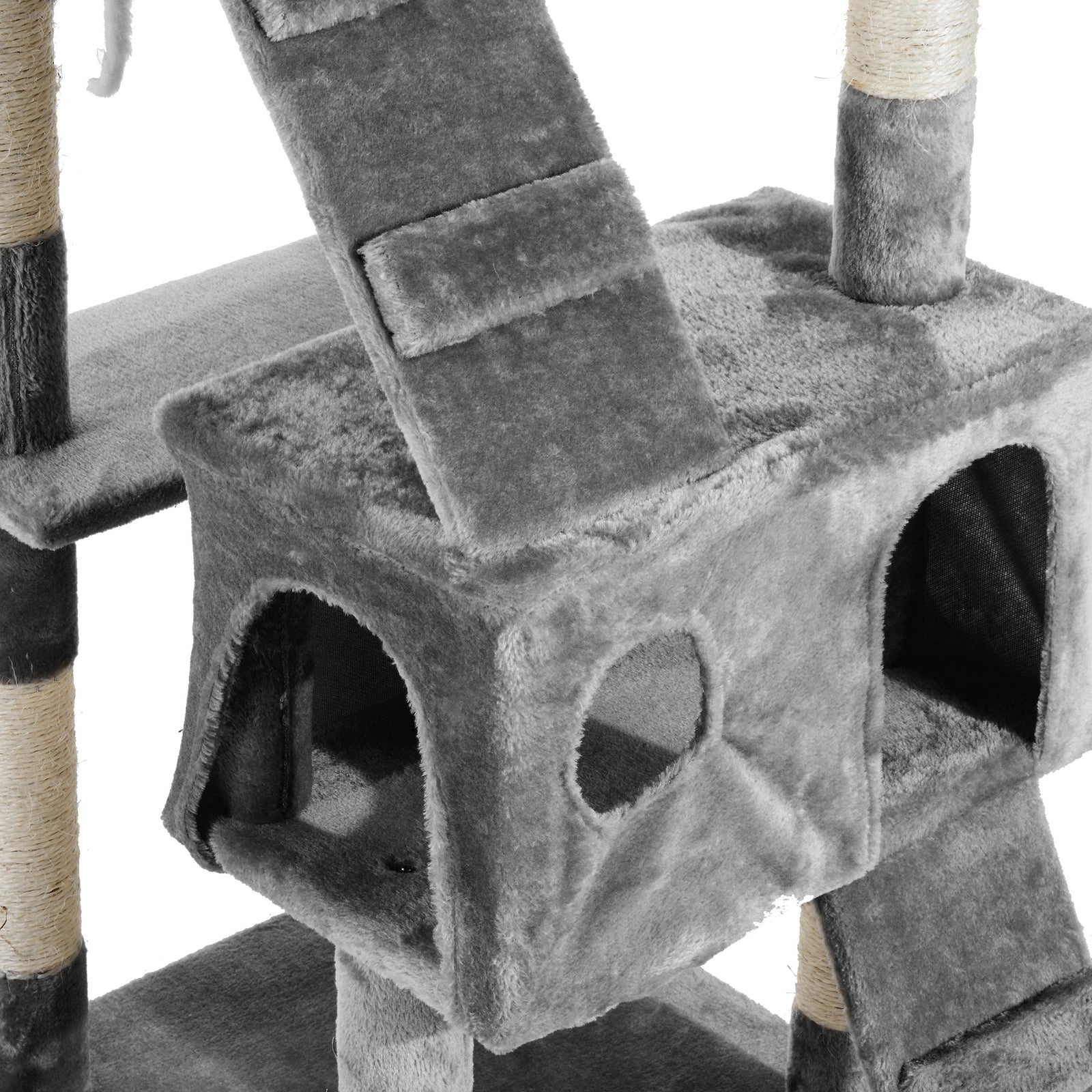 Cat Tree Scratcher Activity Centre, Condo Scratching Post Toy Bed | Gray