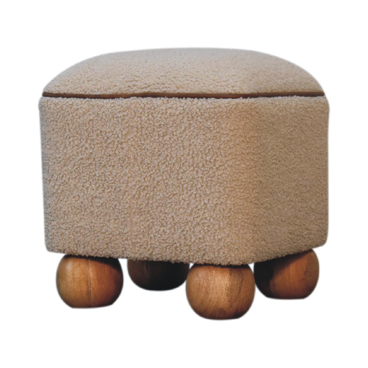 Solid Mango Wood Serenity Footstool With Ball Feet