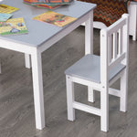 Kids Table And 2 Chairs Set 3 Pieces Toddler Multi-usage Desk Indoor Grey