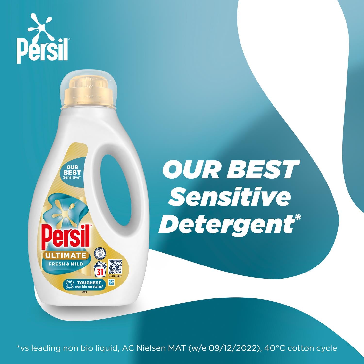 Ultimate Liquid Detergent Fresh & Mild Stain Removal 31 Washes 837ml | Set of 2