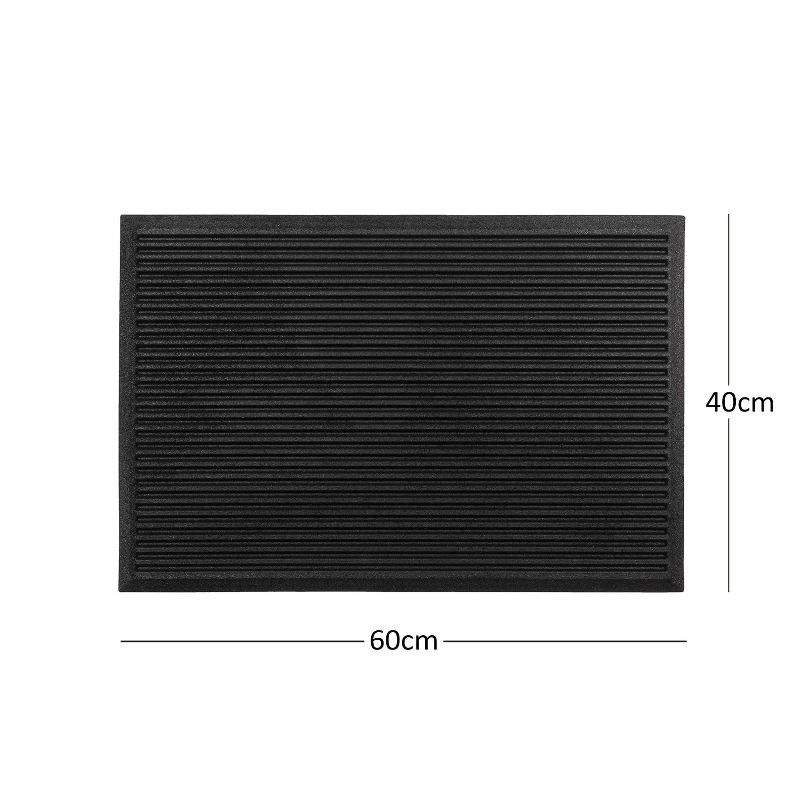 Nicoman Ribbed Harmony Entrance Doormat | 40 x 60cm | Black