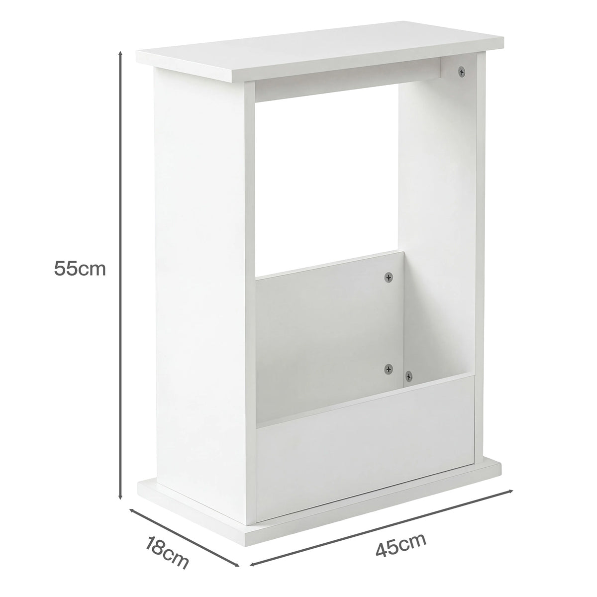 Levede Side Table With Magazine Rack Modern Slim End Table For Living Room