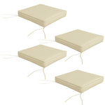 Set Of 4 Outdoor Seat Cushion With Ties, For Patio Furniture | Beige