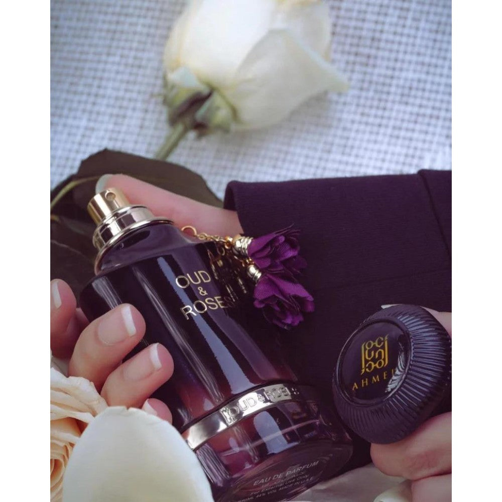 Ahmed_Al_Maghribi Oud & Roses Perfume - 60ml Long-lasting Arabian Fragrance