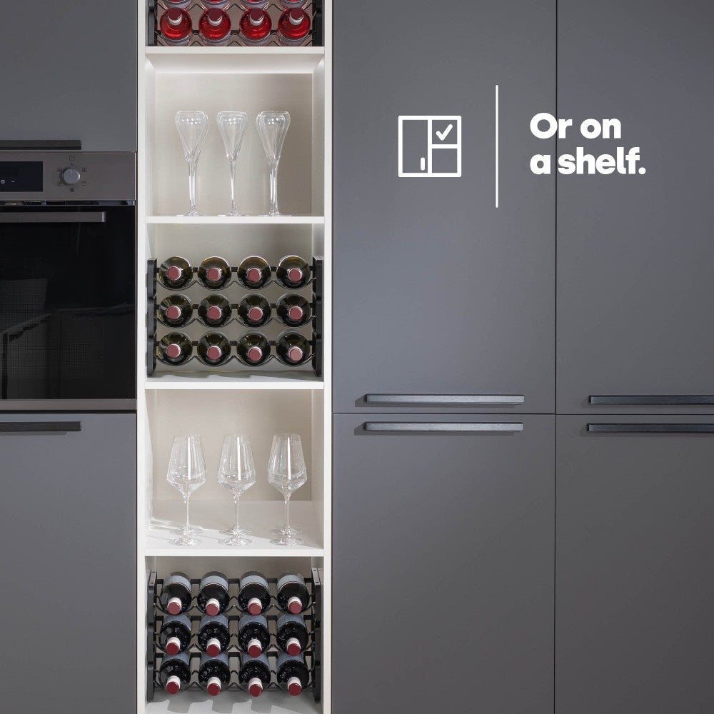 Modular Wine Rack Set Of 2 - Matte Black