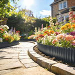 Metal Lawn Edging Border, 8 In X 21.3 Ft Garden Edging | Dark Grey