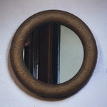 Solid Mango Wood Round Metallic Hammered Mirror