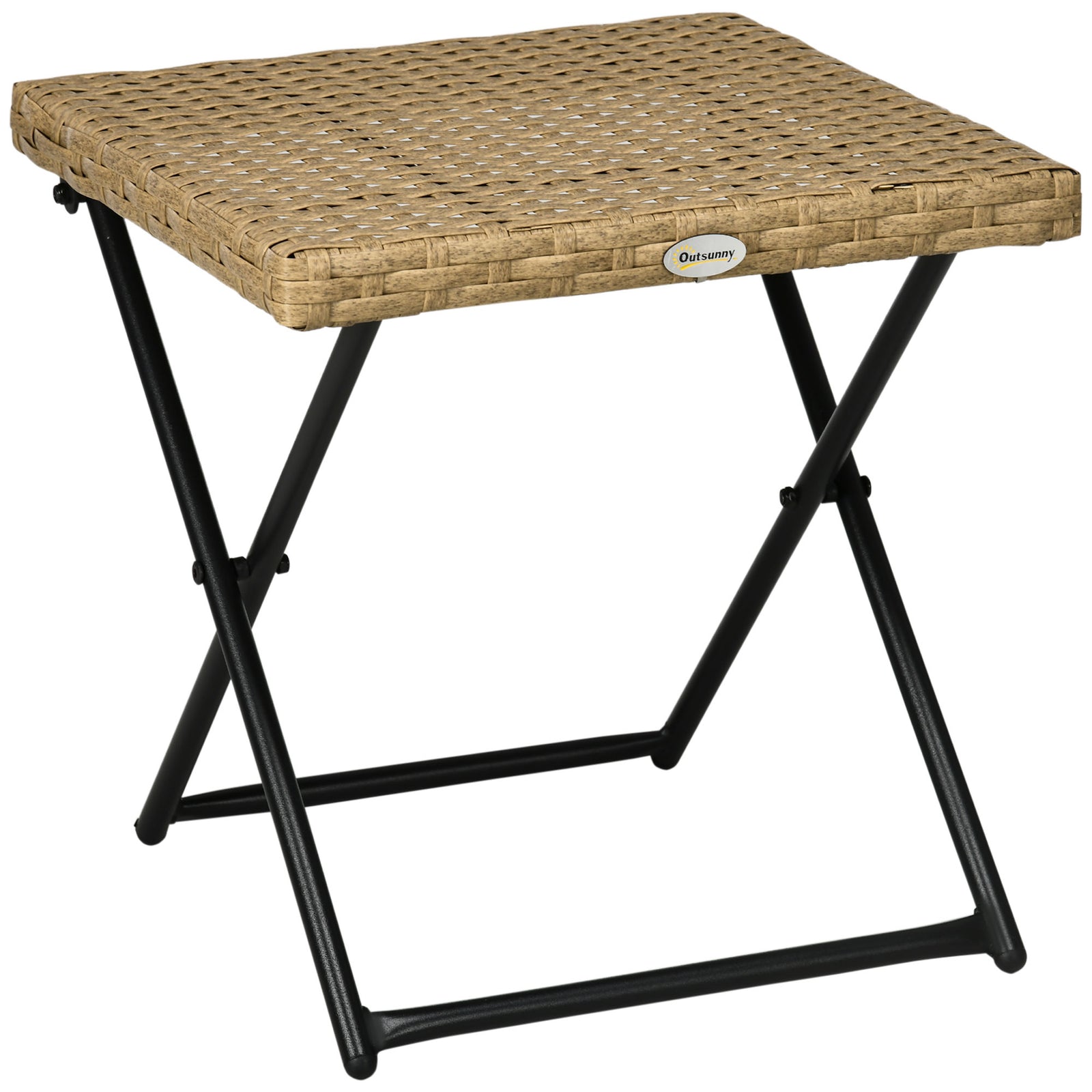 Folding Rattan Coffee Table W/ Steel Frame Bistro Garden | Natura