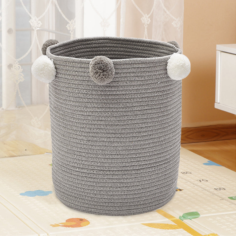 Cotton Rope Basket Woven Laundry Blanket Toy Basket Organizer | Grey