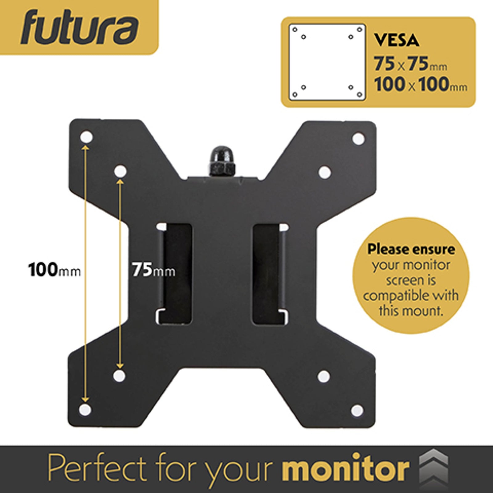 Futura Futura Single Monitor Stand 13 To 32 Inch Height Adjustable Clamp Mount Supports 8kg