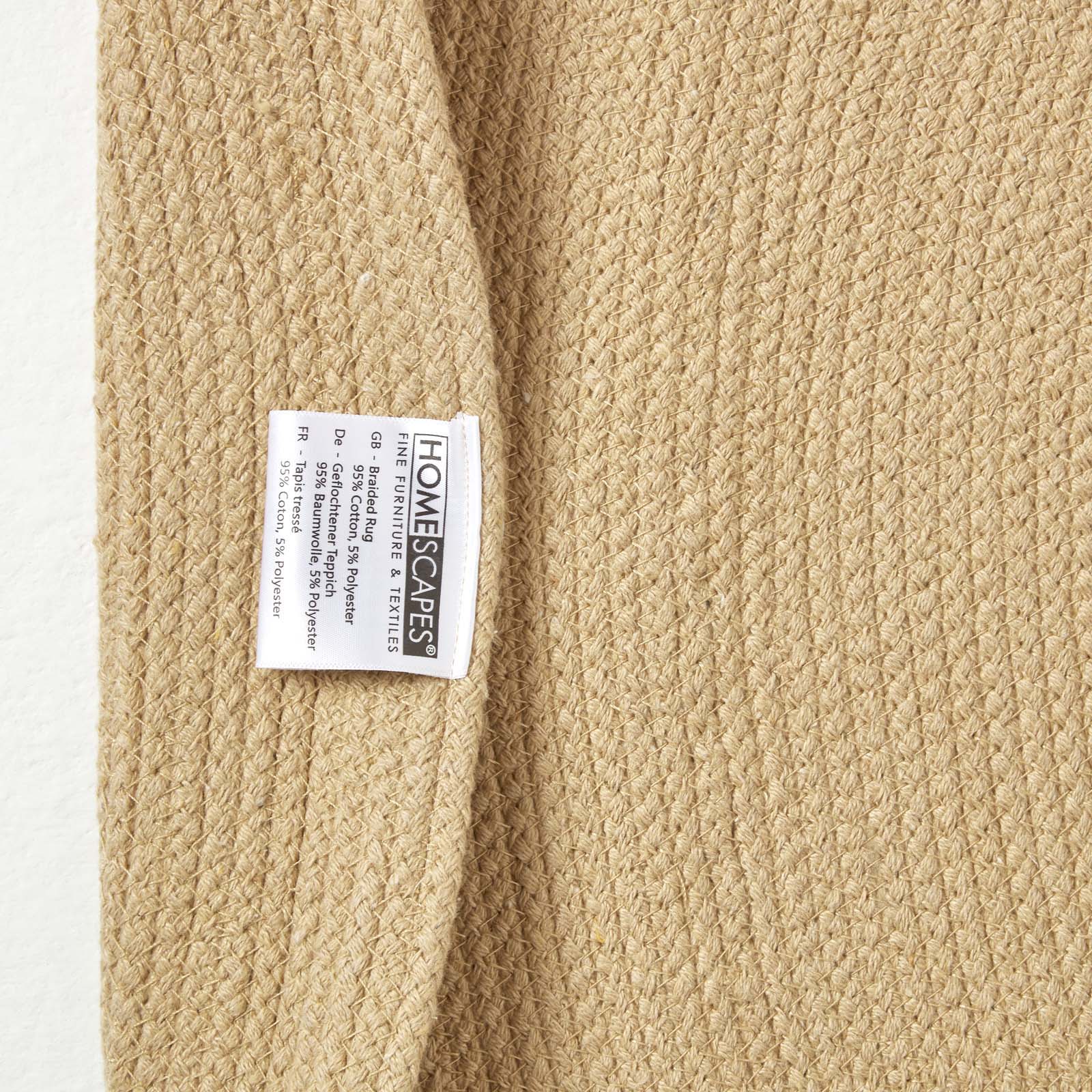 Handmade Woven Braided Oval Rug | 60cm x 80cm | Linen