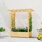 Raised Garden Bed With Trellis 110x44x113cm Natural