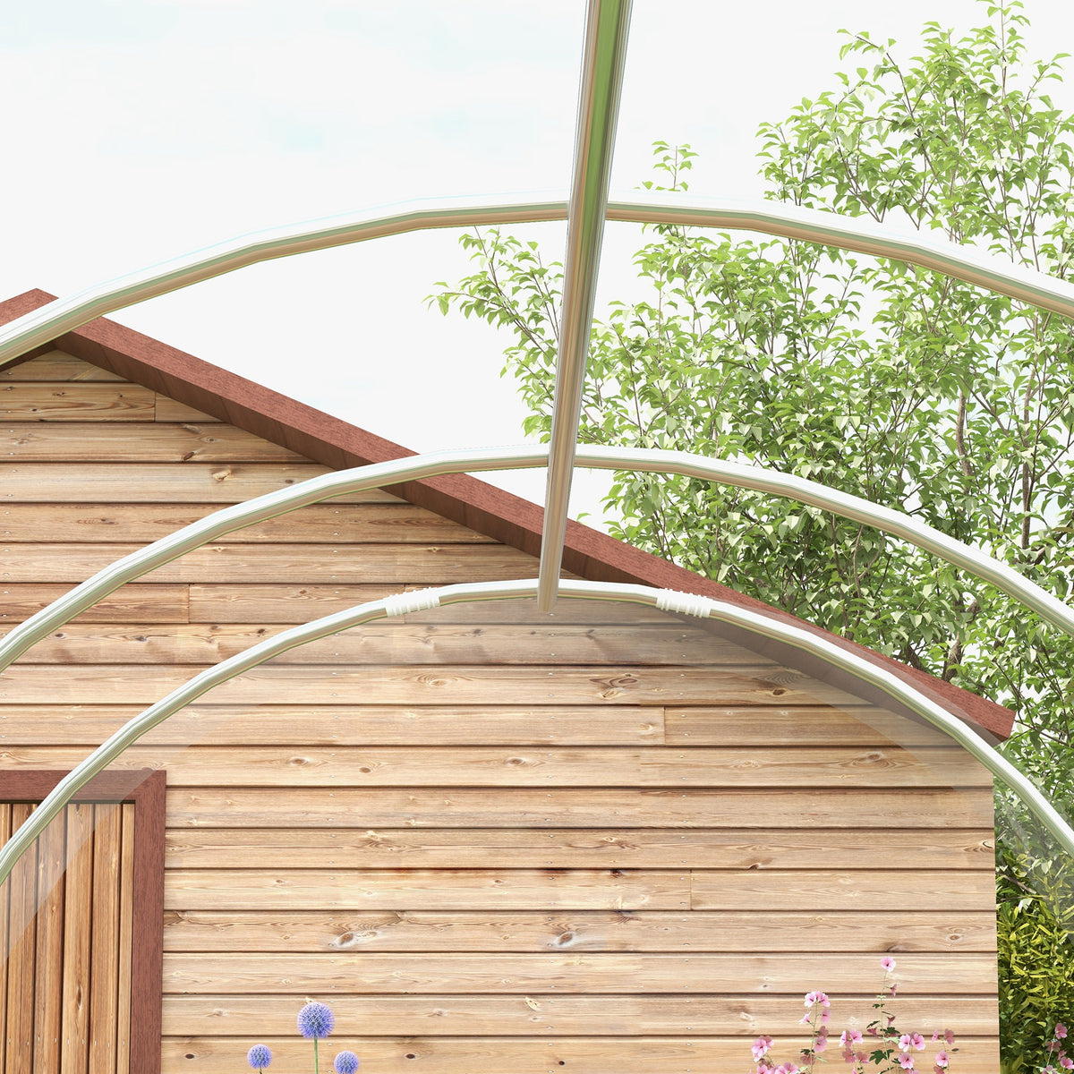 Walk-in Polytunnel Greenhouse W/ Pe Cover 3x2x2m