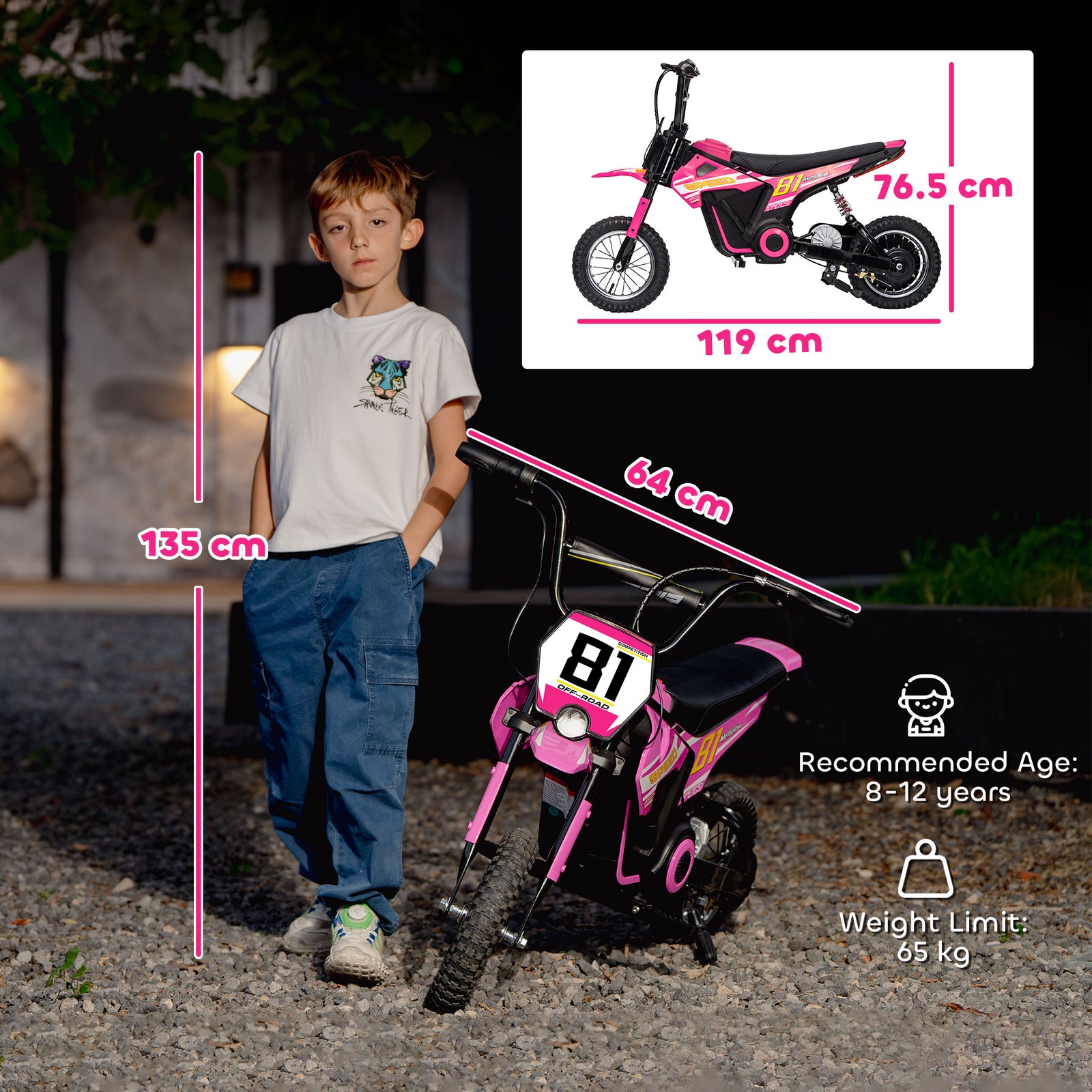 24v Battery Powered Ride On Motorcycle With Rear Suspension | Pink