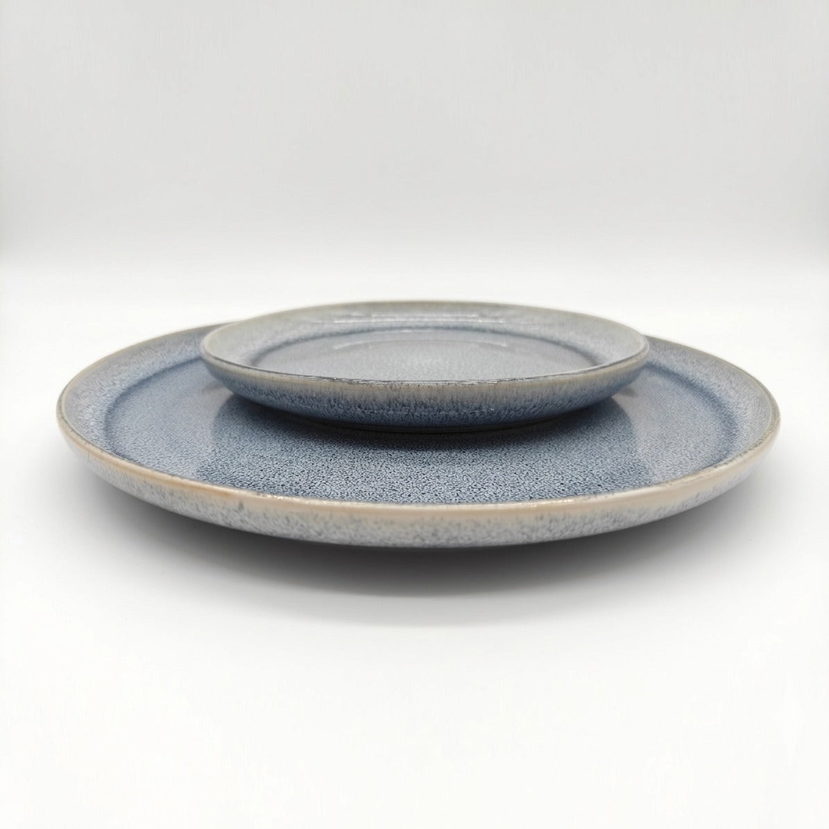 Reactive Ash Blue Glaze Dinnerware Dessert Plate Set 19.8cm | Set of 6 | Blue