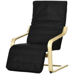 Lounge Chair Recliner Adjustable Footrest Home | One Size | Black