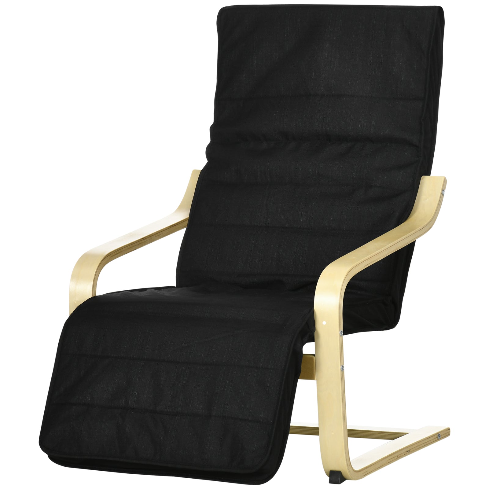 Lounge Chair Recliner Adjustable Footrest Home | One Size | Black
