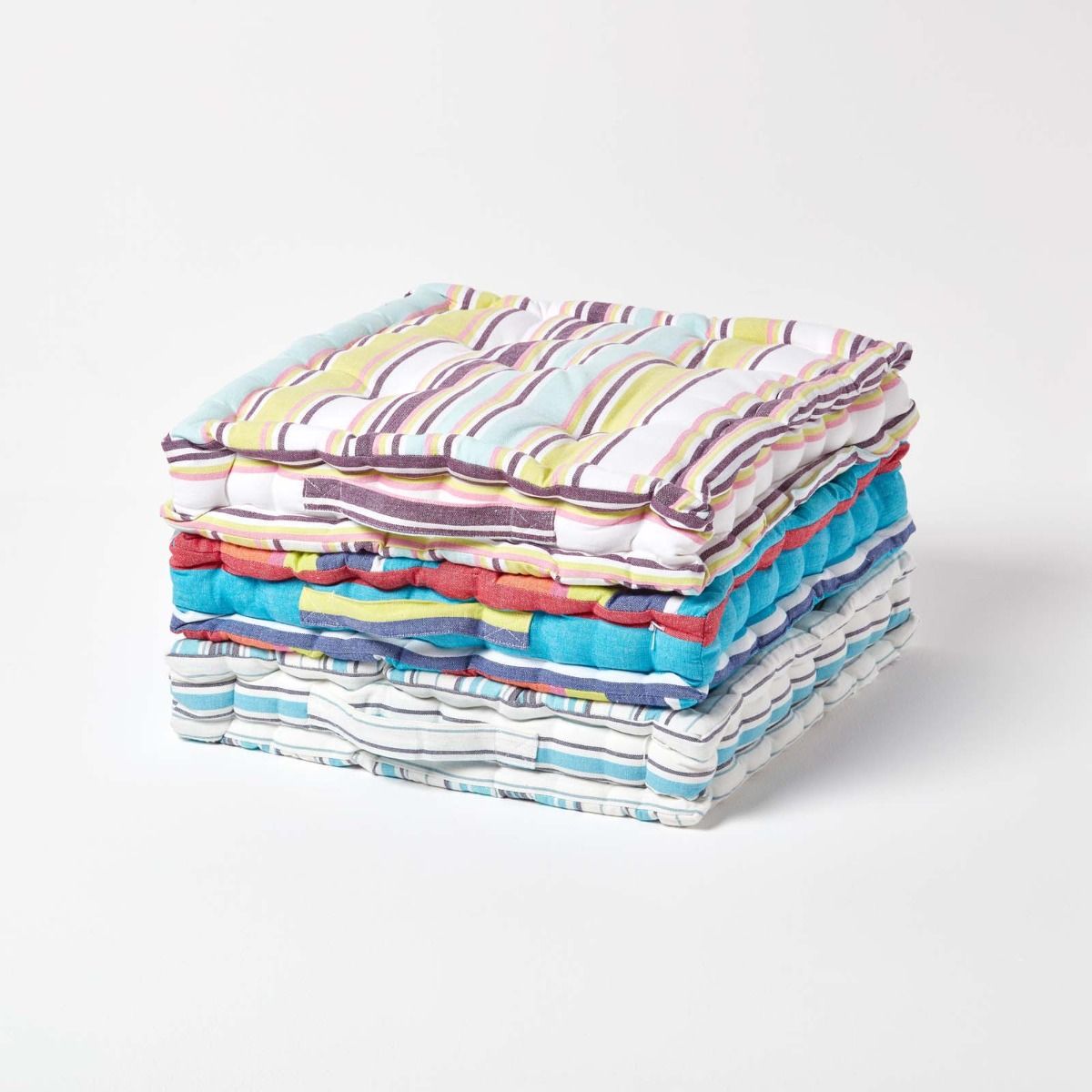 Cotton Striped Floor Cushion | 50cm x 50cm | Osaka Green