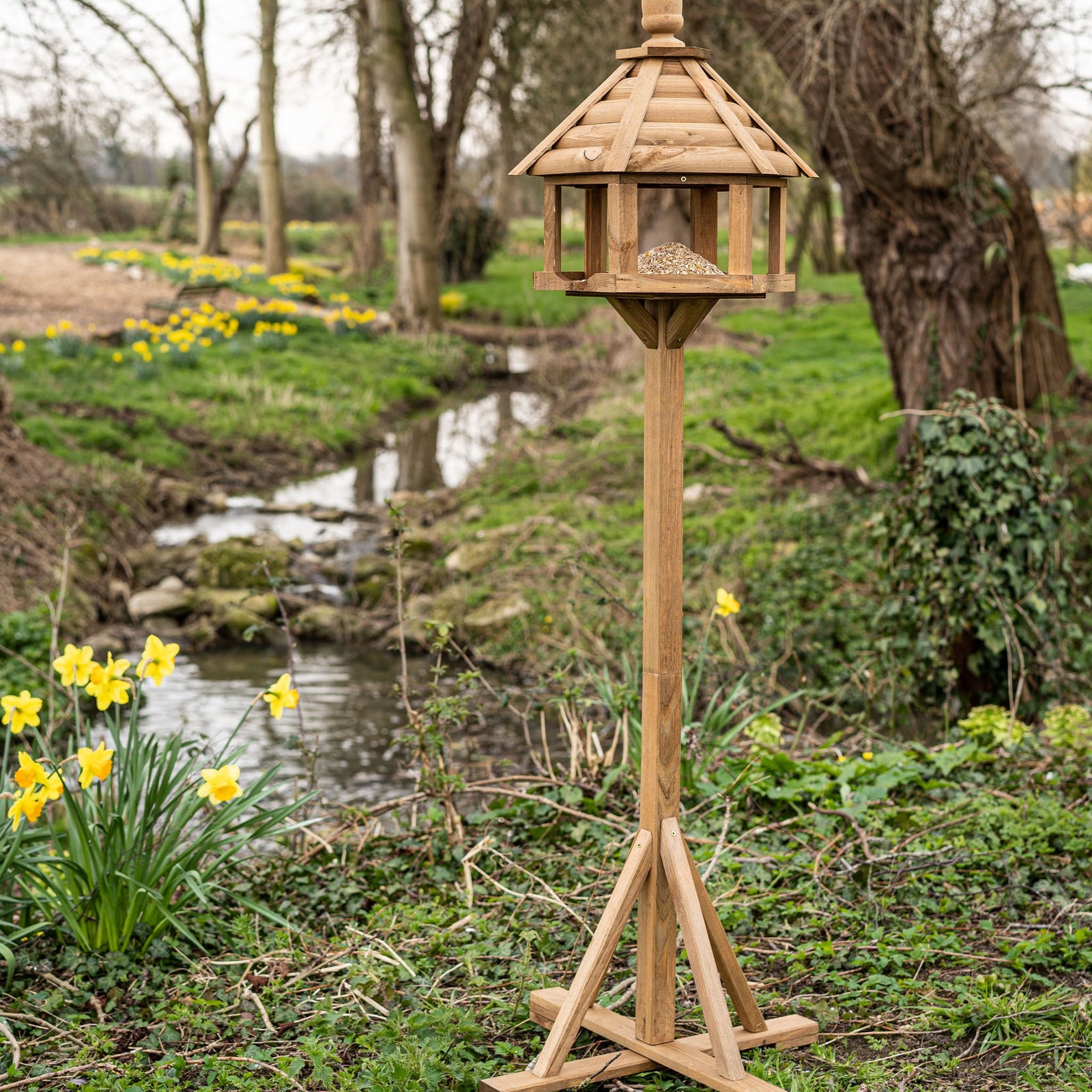 Rockingham Wooden Bird Table 155cm Fsc Softwood | Brown