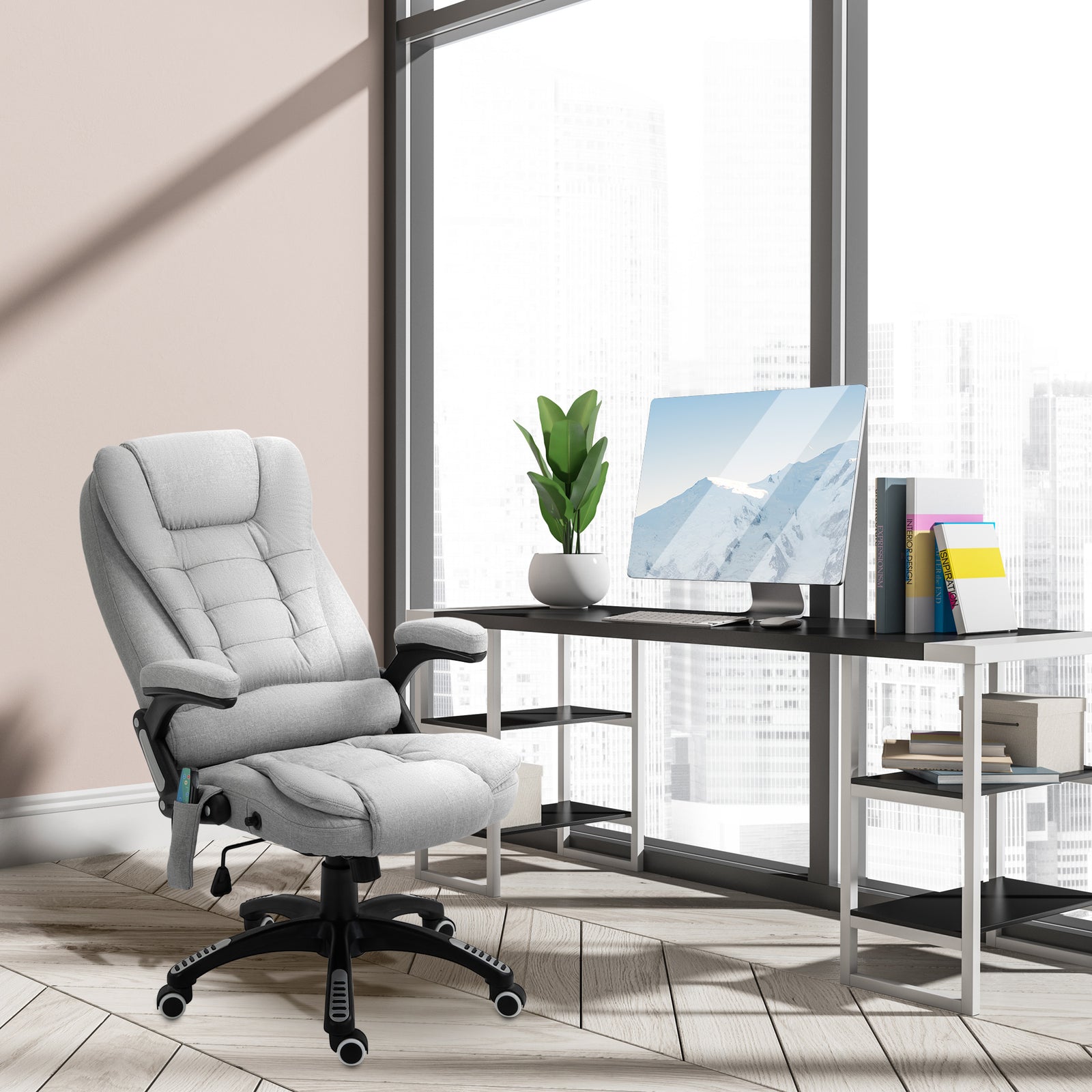 Reclining Chair W/ Heating Massage | Dove Gray