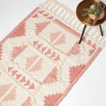 Satara Pink Kilim Wool Rug | 150cm x 95cm | Pink
