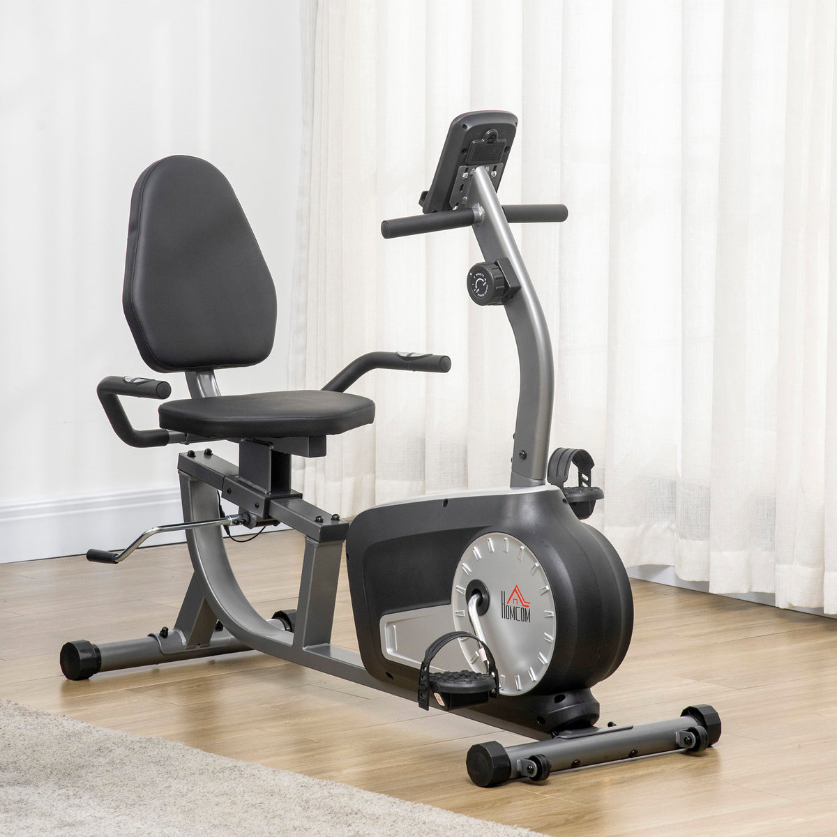 HOMCOM Exercise Bike With Lcd Display, Quiet 8-level Magnetic Resistance