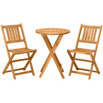Folding Patio Bistro Set Of 3 Dining Table Set With 2 Chairs
