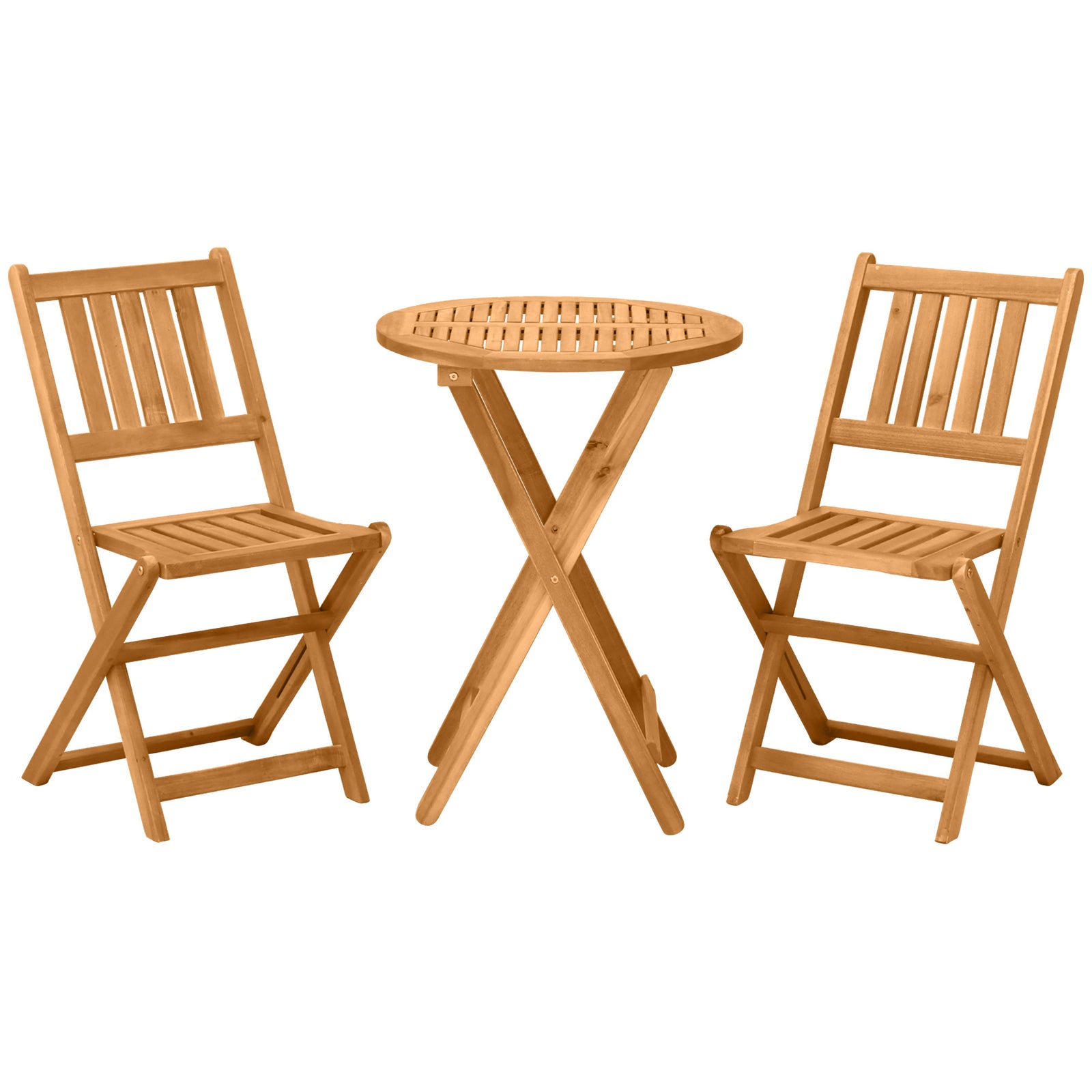 Folding Patio Bistro Set Of 3 Dining Table Set With 2 Chairs