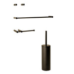 Bathroom Accessory Set 5 Pcs Hooks Rail Toilet Brush&paper Holder | Matte Black