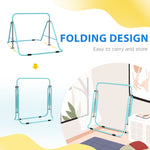 Kids Gymnastic Bar W/ Adjustable Height, Foldable Training Bar | Sky Blue
