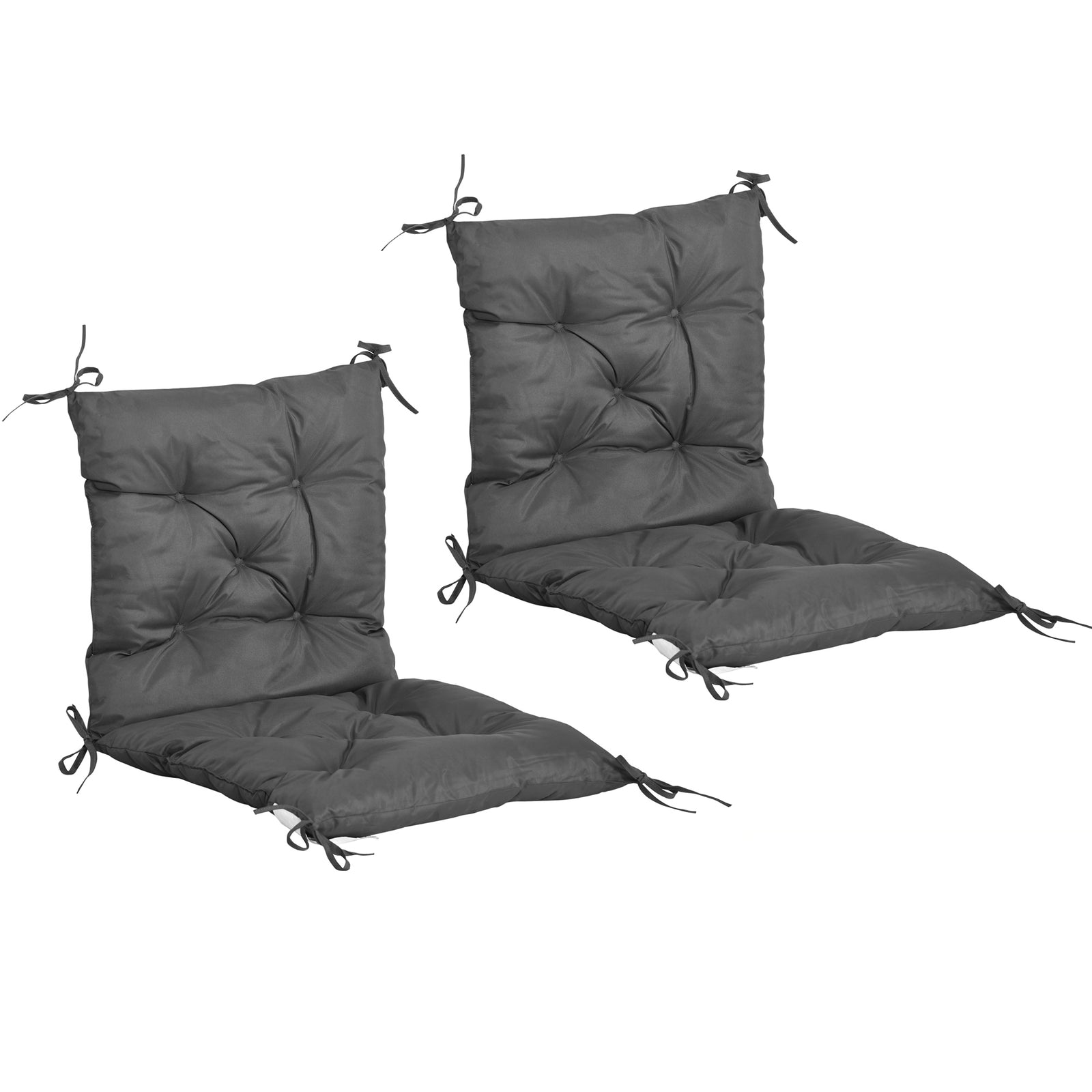 Set Of 2 Garden Chair Cushions Seat Pad For Outdoor Indoor