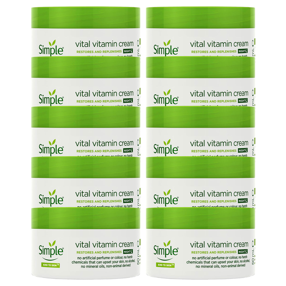 Night Cream Vital Vitamin, 50ml, 10pk | Set of 10