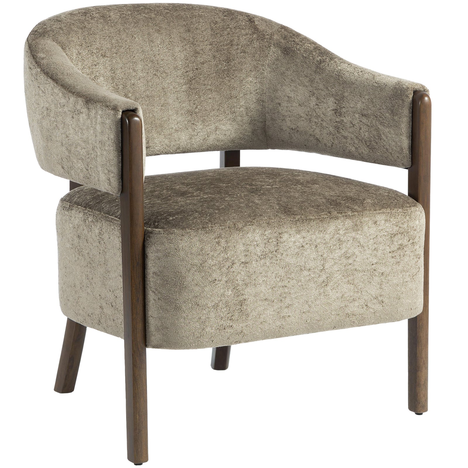 Accent Chair, Upholstered Armchair With Solid Wood Legs | Tan