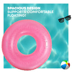 Diamond Print Inflatable Pool Float Ring | Pink