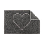 Heart Outdoor Embossed Doormat With Open Back | Large | Grey