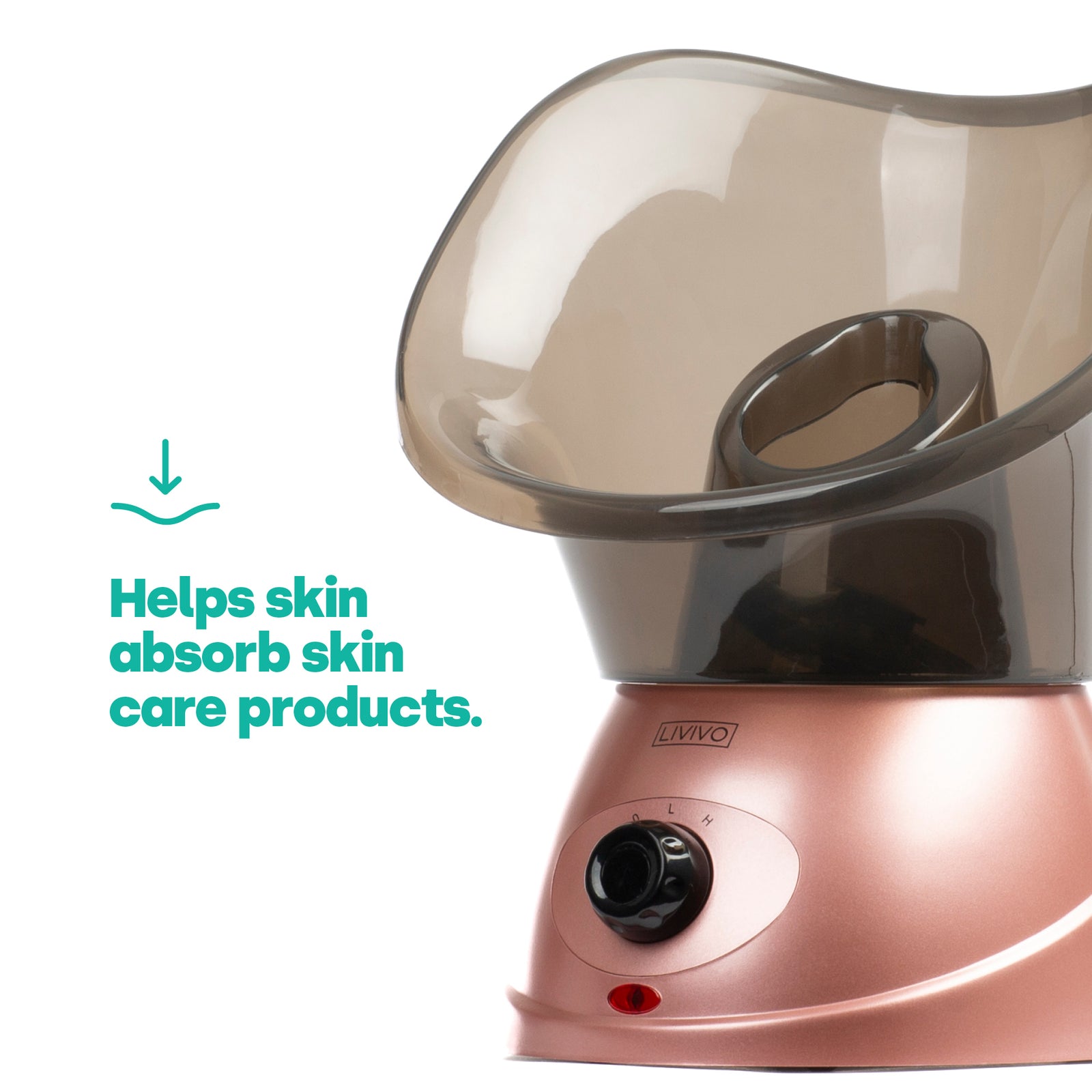 Livivo Facial Spa Steamer Rose Gold With Aromatherapy Diffuser And Nozzles