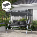 Seat Cushions Back Cushion W/2 Pillows, Water Repellent | Charcoal Gray