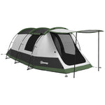 Tunnel Tent With Bedroom, Living Room And Porch For 3-4 Man | Green