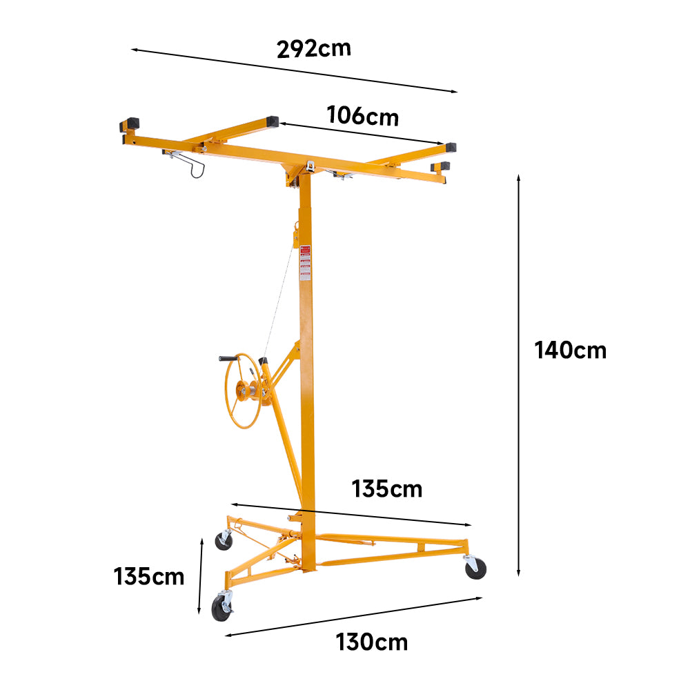 16ft Rolling Drywall Lifter Panel Hoist Jack Tool | Yellow